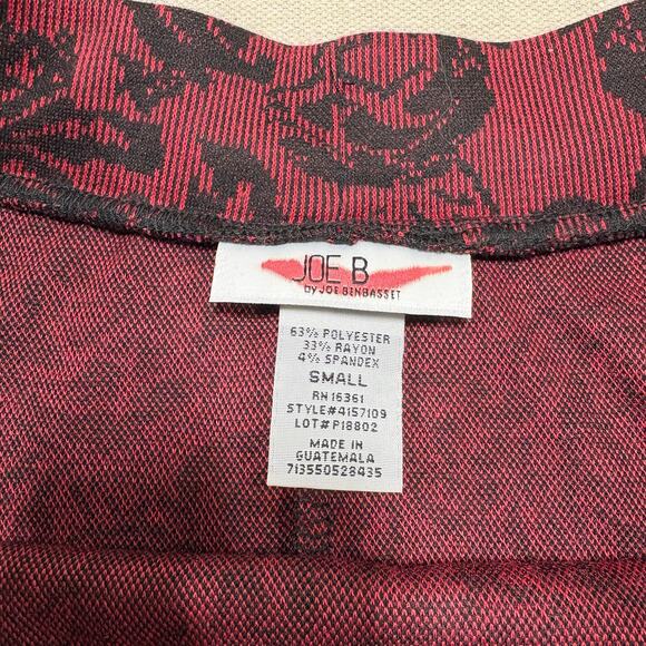 Joe B by Joe Benbasset Skirt Womens Small Flare Maroon & Black Lace Pattern NWT - Picture 4 of 6